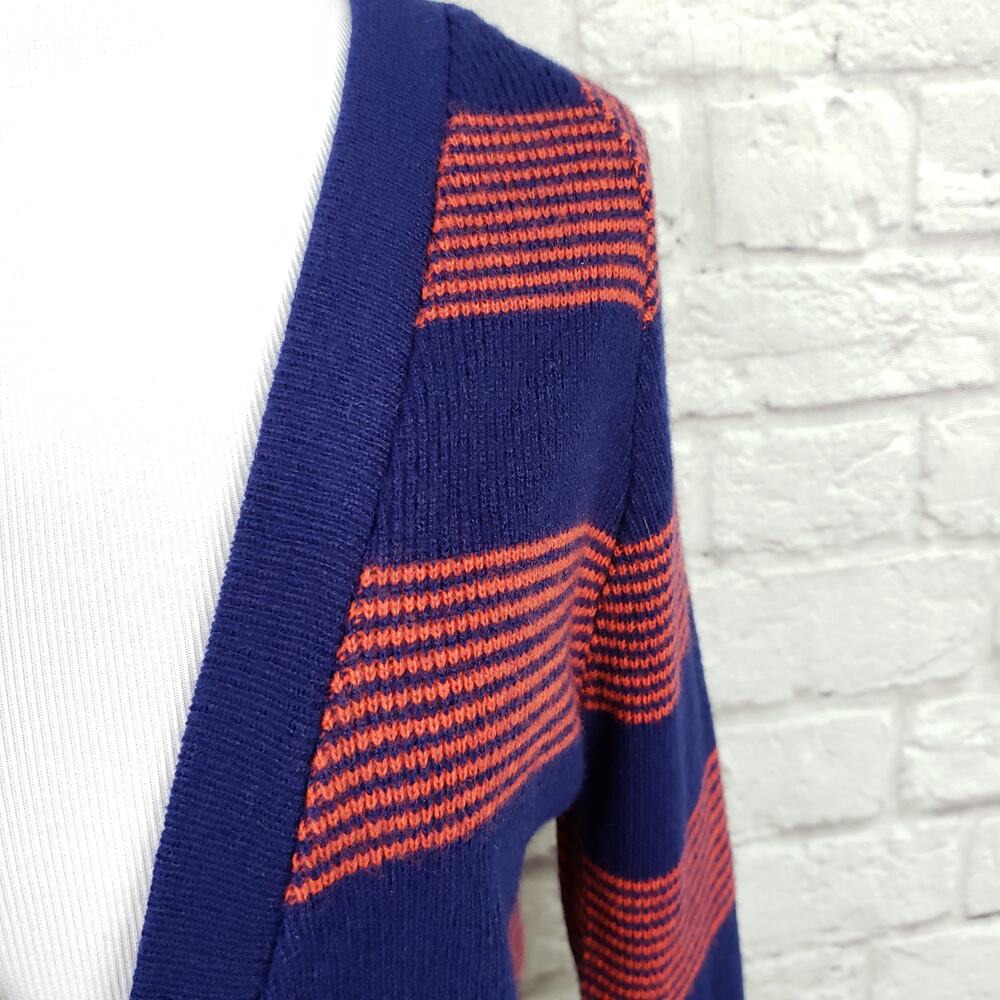 Vintage 70s Bradley Blue & Red Stripe V-neck Grandpa Cardigan Sweater Fits XS/S - Picture 5 of 14